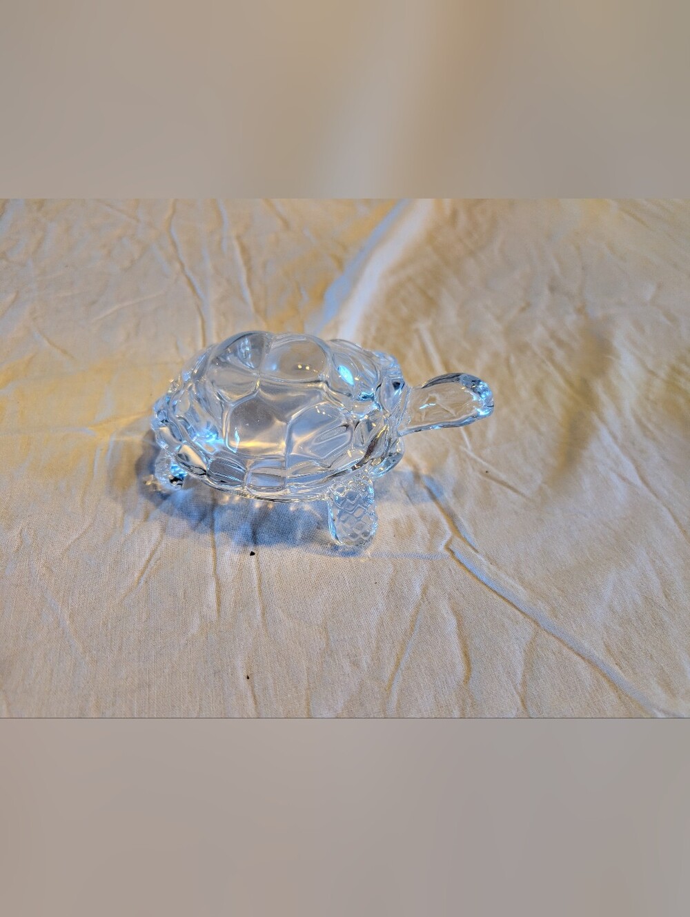 2/30$ Vintage Clear Glass Turtle Figurine